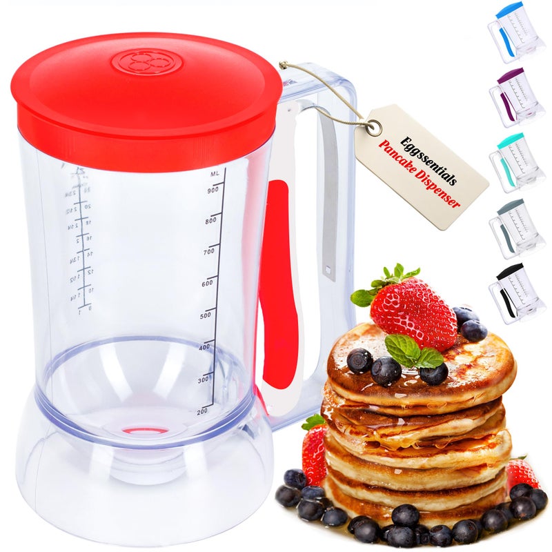 Eggssentials Pancake Batter Dispenser  Batter Dispenser with Squeeze Handle for Cupcakes  Pancakes  Cookie Cakes  Waffles  and Biscuit Separation