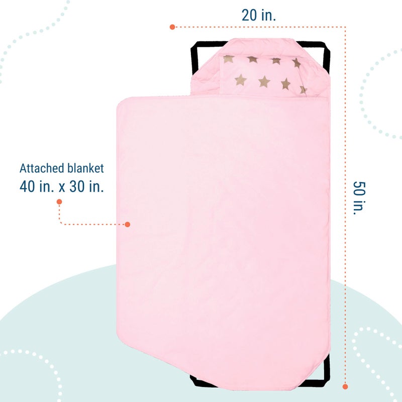 Wildkin Modern Kids Nap Mat â€“ Soft Cotton Blend with Pillow & Elastic Straps for School & Travel - Stars - Image 5