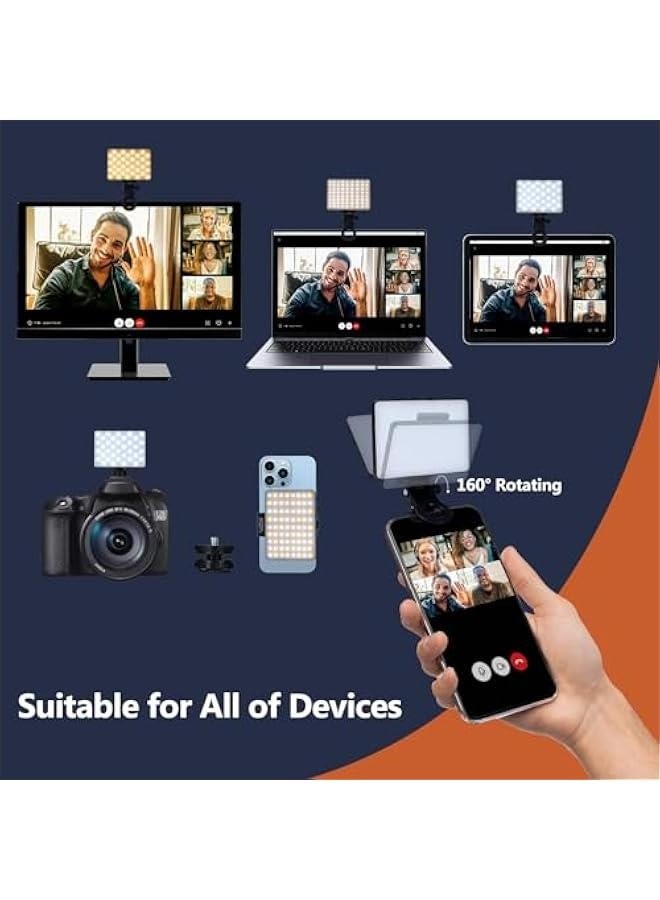 مصباح سيلفي قابل لإعادة الشحن لهواتف آيفون مع مشبك أمامي وخلفي، ثلاث وضعيات إضاءة، مصباح سيلفي محمول بتقنية LED، سيلفي لهواتف آيفون، هواتف محمولة، آيباد، لابتوب، تيك توك، بلوق، مكياج، مؤتمرات فيديو - Image 3