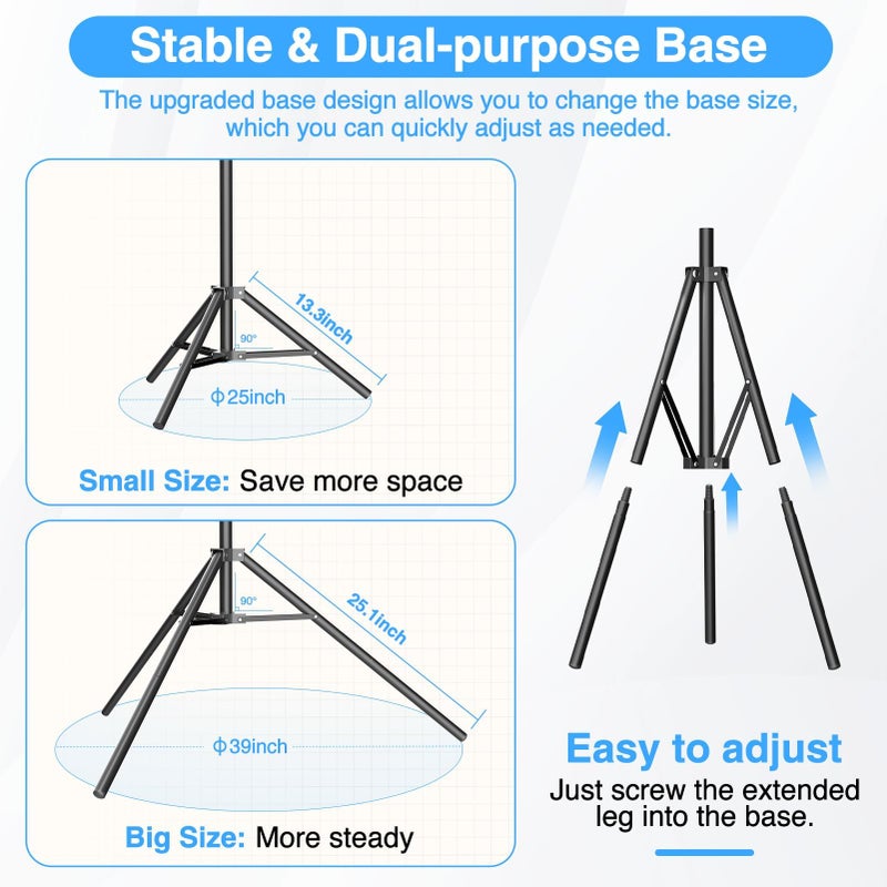 EMART T Shape Backdrop Stand 8.5x5ft, Adjustable Green Screen Photo Banner Holder with Water Bag and 4 Clamps Photography Background Support Kit for Parties, Photoshoot, Balloon - Image 3