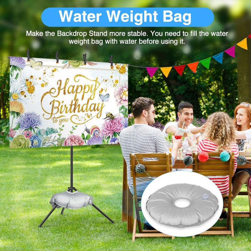 EMART T Shape Backdrop Stand 8.5x5ft, Adjustable Green Screen Photo Banner Holder with Water Bag and 4 Clamps Photography Background Support Kit for Parties, Photoshoot, Balloon - Image 5