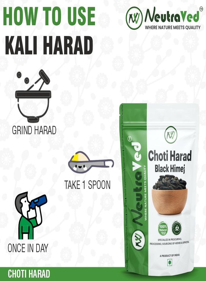 NeutraVed Choti Harad, Kali Harad, Black Himej, Myrobalan, Terminalia Chebula Small Hard Whole - 200g - Image 4