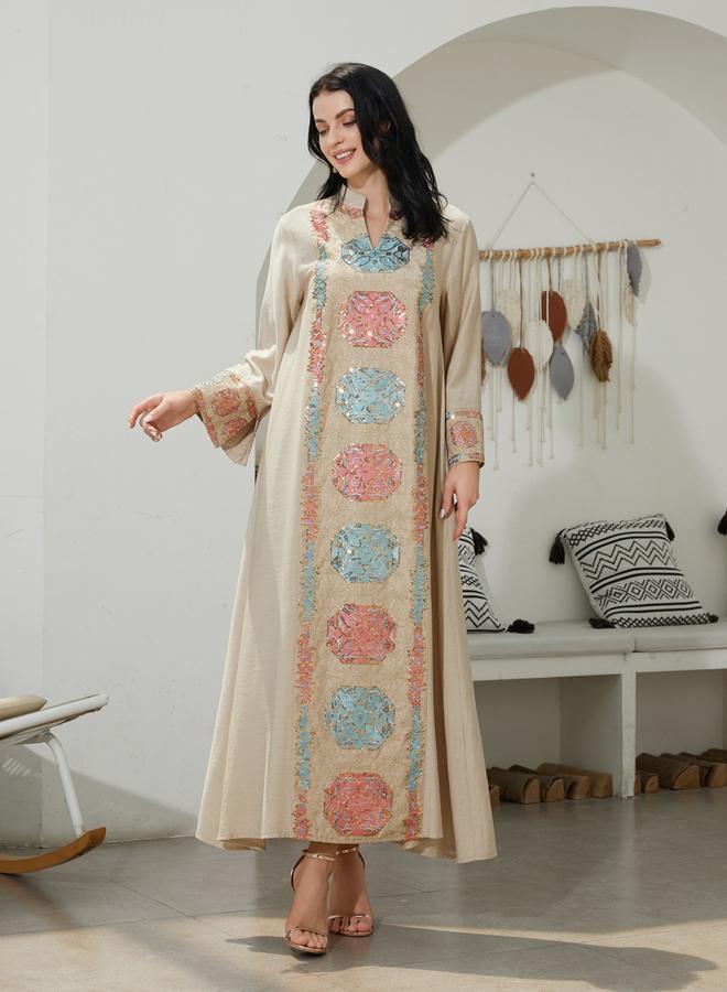 Take Two Sequined Embellished A-Line Jalabiya - Image 3