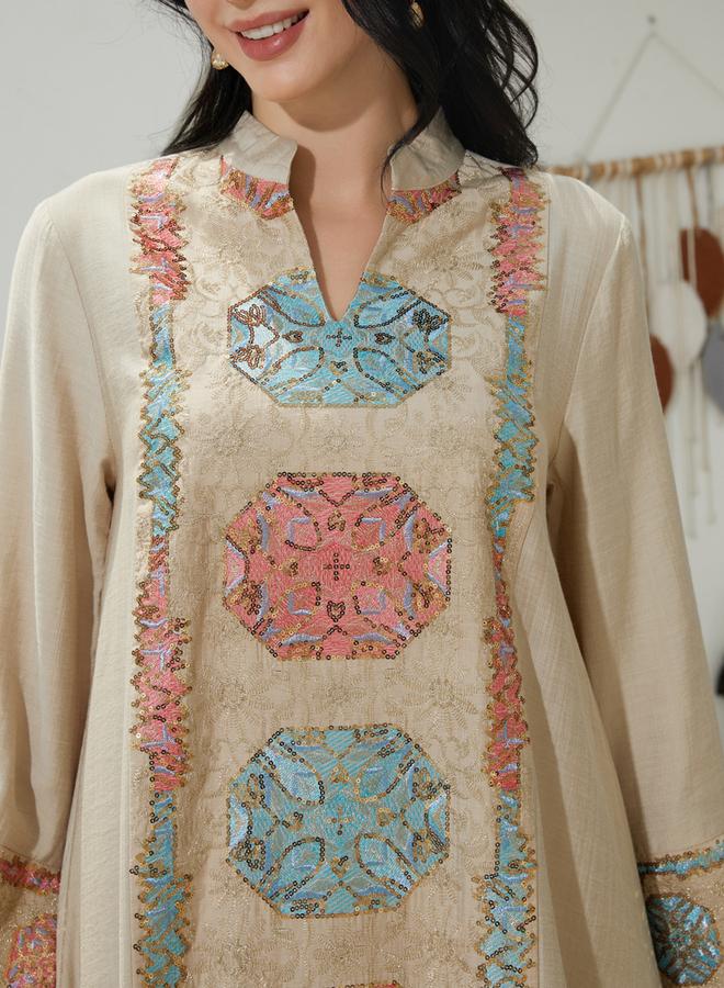 Take Two Sequined Embellished A-Line Jalabiya - Image 2