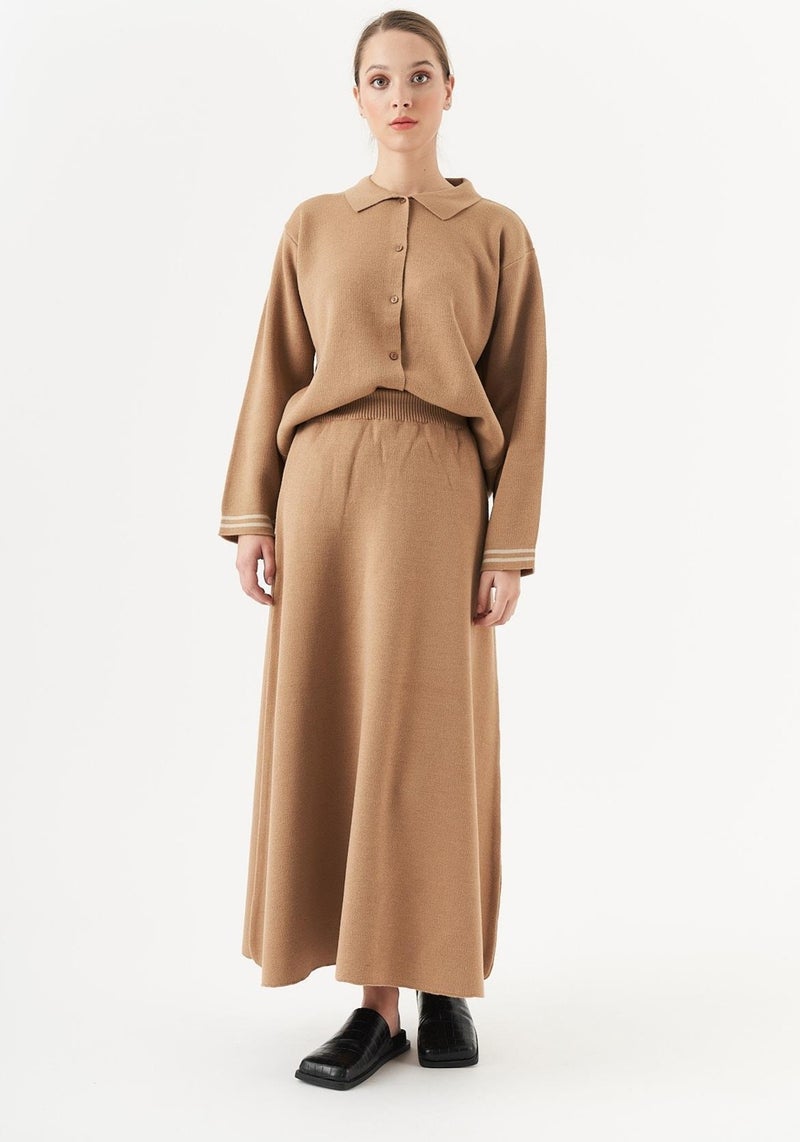 Mevra Bell Knitted Skirt Latte  - Image 2