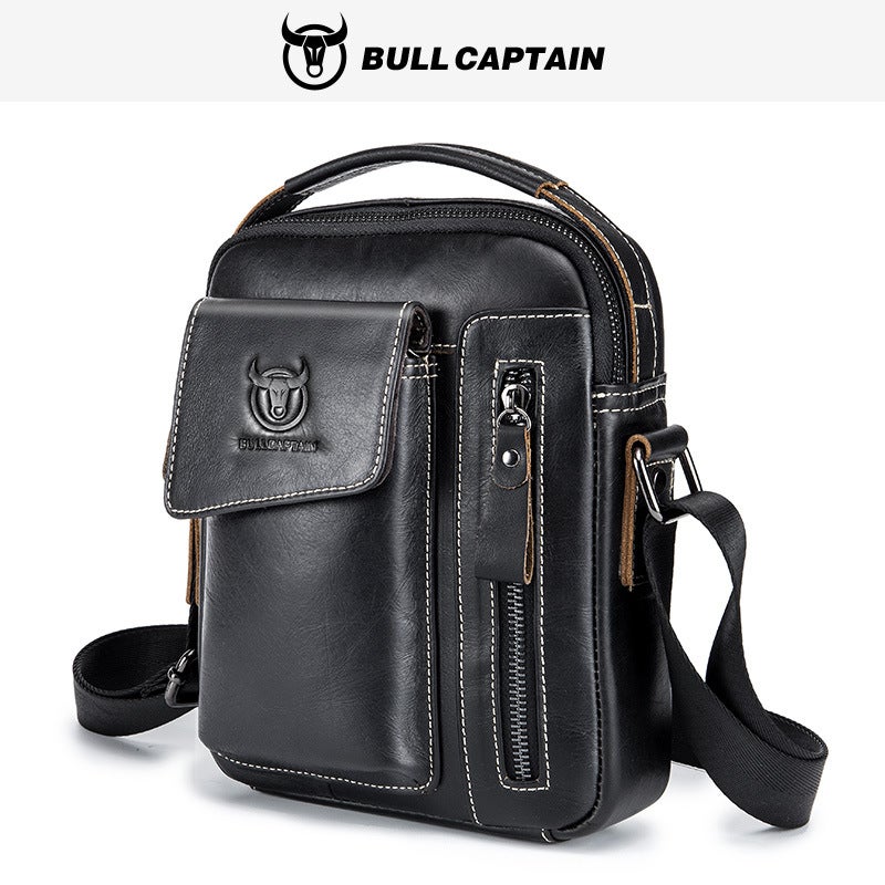 Captain Cow Leather Top Layer Cowhide Shoulder Bag Men'S Soft Genuine Leather Vertical Menbag Mobile Phone Men'S Shoulder Bag - Image 1