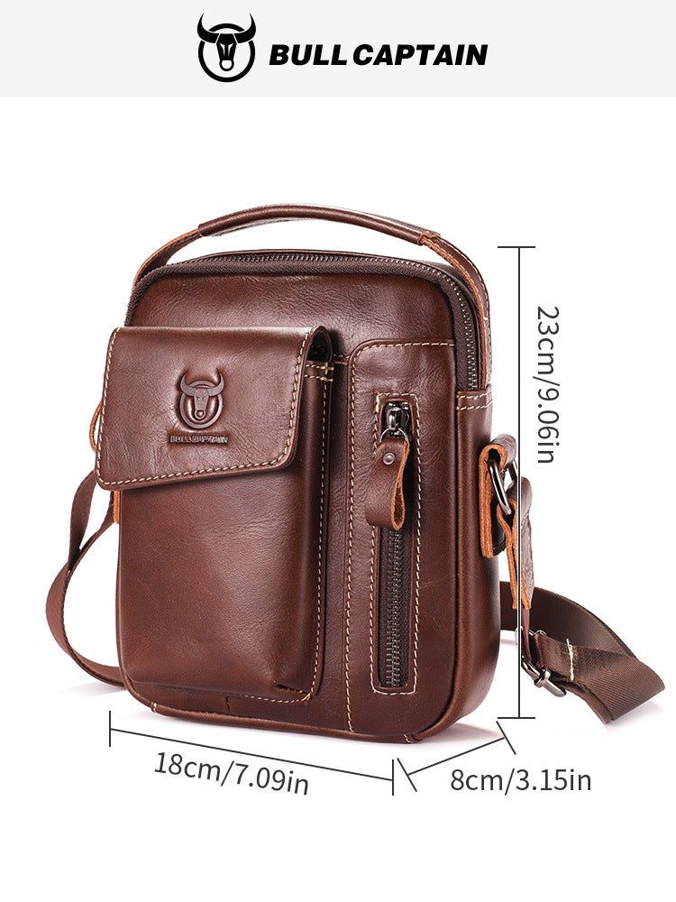 Captain Cow Leather Top Layer Cowhide Shoulder Bag Men'S Soft Genuine Leather Vertical Menbag Mobile Phone Men'S Shoulder Bag - Image 5
