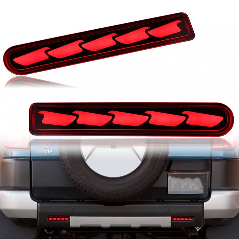 PGTOPONE DRL Red Lens LED Rear Fog Daytime Running Lamp Dynamic Sequential LED Turn Signal Light Function Compatible with Toyota FJ Cruiser 20072022 AccessoriesU Style
