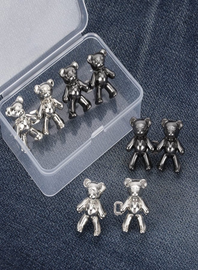 ZENGLU 4 Sets Cute Bear Button Pins for Jeans， No Sew and No Tools Instant Pant Waist Tightener, Adjustable Jean Buttons Pins for Loose Jeans Replacement Pant Clips for Waist Buckle - Image 2