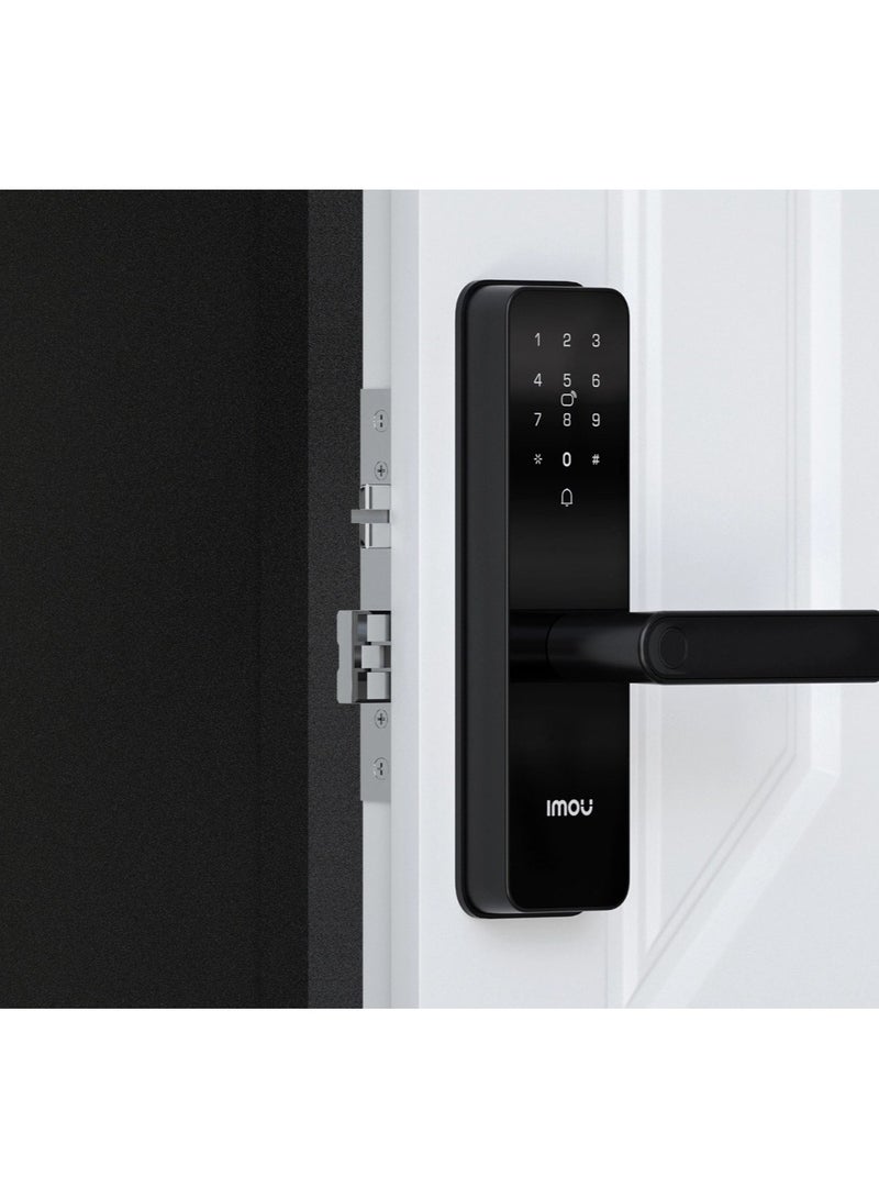 IMOU K1S Smart Door Lock – Keyless Digital Lock with Handle | Fingerprint, App & Card Access | Child Safety & Remote Control | Weather-Resistant – Black - Image 3