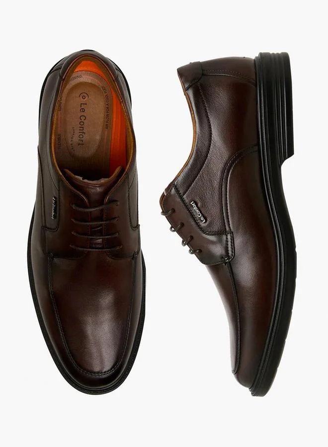 لو كونفورت Men Lace-Up Leather Derby Shoes