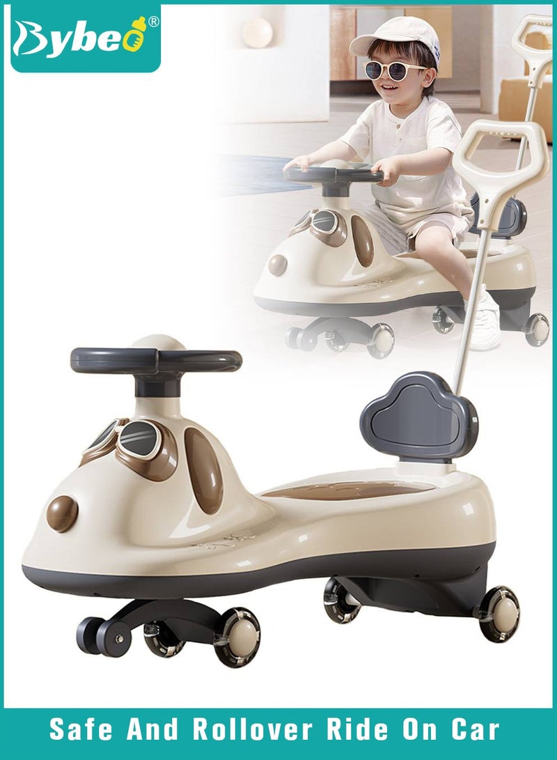 Bybeo Ride on Push Car for Kids, Baby Swing Car, Magic Baby Cars for 1-6 Years Boys Girls, Ride-On Toys for Kids Toddlers, Twister with Safety Belt, Light, Music, Storage Space and Push Handle  - Image 1