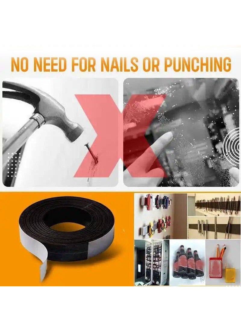 Generic Magnetic Tape Roll with Flexible Magnet Strips for DIY, Art Projects, Fridge, Whiteboards, No Nails Needed, Traceless Removal, Easy to Cut, Strong Magnetic Hold  - Image 2
