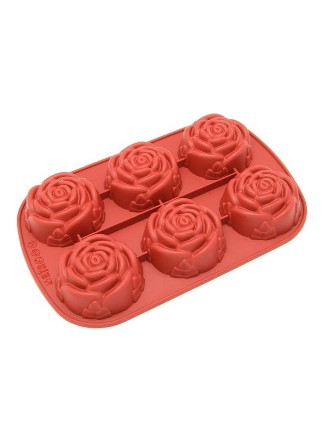 6-Cup Silicone Mold Garden Rose Cupcake Baking Pan Multicolour one size - Image 1