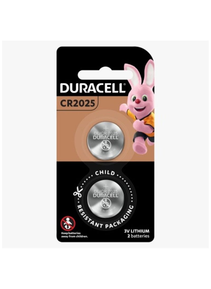 Duracell CR 2025 Lithium Batteries 3V - Pack of 2 - Image 1
