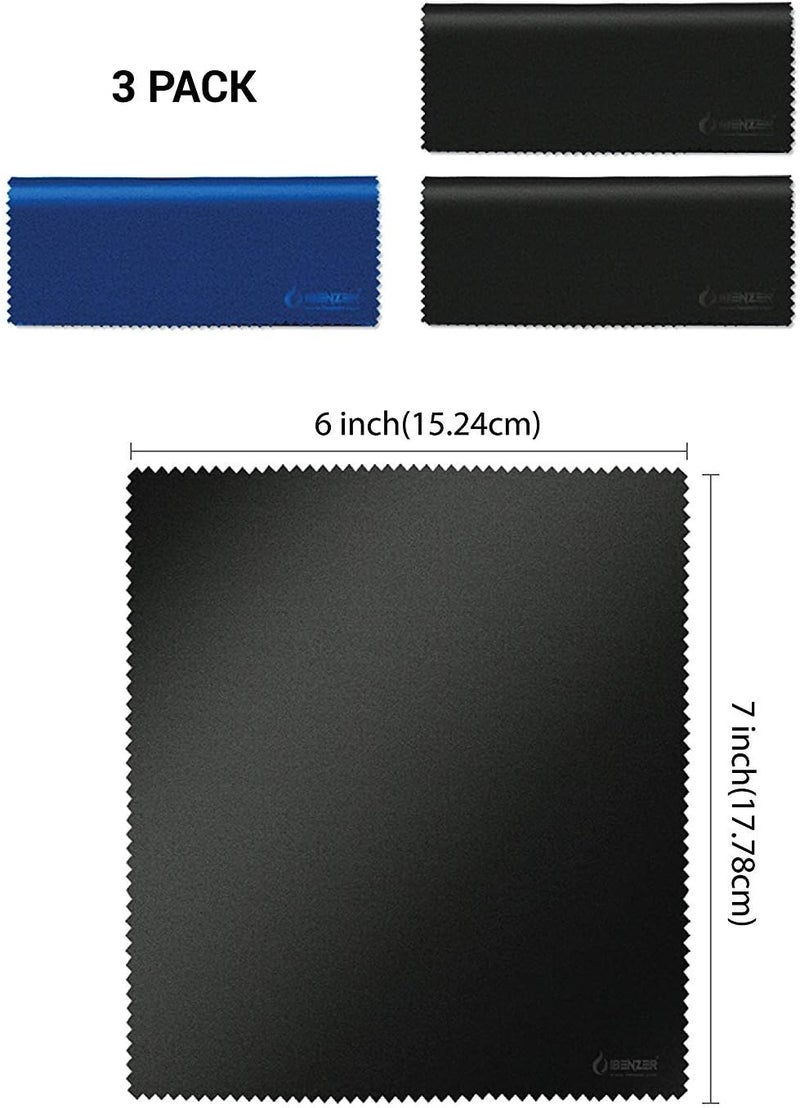 I Benzer Microfiber Cleaning Cloths for Electronics – Micro Fiber Camera Lens Cleaning Cloth, Glasses, Screens, Eyeglasses, iPad, iPhone, Cell Phone, LCD TV Screens and More, MF01S-3P-A - Image 2