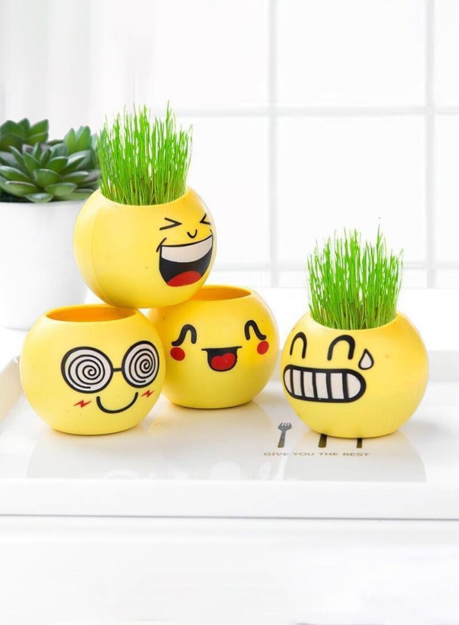 هايدو 6 قطع من النباتات المحفوظة بوعاء الإبداعية عن العشب ، العشب السحري رؤساء ، ديي النباتات المحفوظة بوعاء مع النباتات المحفوظة بوعاء تقليم الشعر ، التربة المغذية والبذور ( نمط عشوائي ) - Image 5