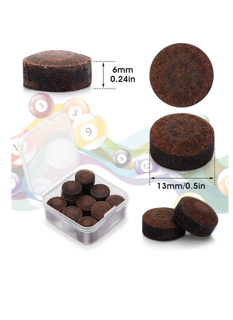 Generic - Billiard Pool Cue Tips, 20 Pcs 13mm Pool Cue Tips Replacement Kit, Snooker Cue Tip, with Storage Box,  for Pool Cues and Snooker (Brown) - Image 1