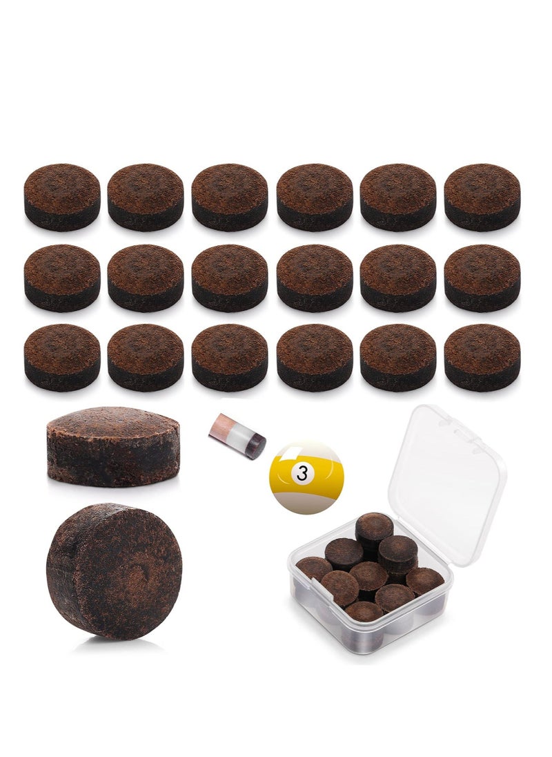 Generic - Billiard Pool Cue Tips, 20 Pcs 13mm Pool Cue Tips Replacement Kit, Snooker Cue Tip, with Storage Box,  for Pool Cues and Snooker (Brown) - Image 1