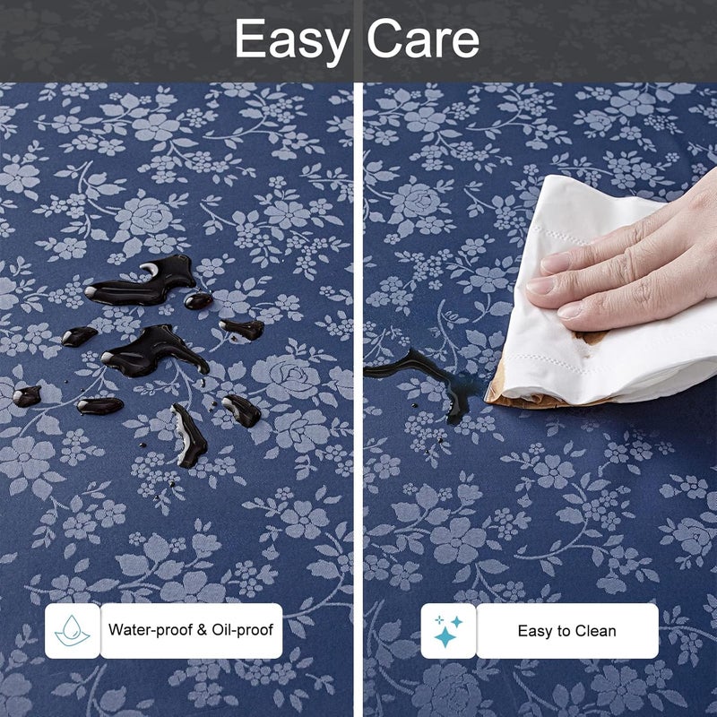 smiry Rectangle Table Cloth, Waterproof Heavy Duty Vinyl Tablecloths, Wipeable Washable Table Cover for Kitchen and Dining Room (Navy Blue, 60" X 120") - Image 4