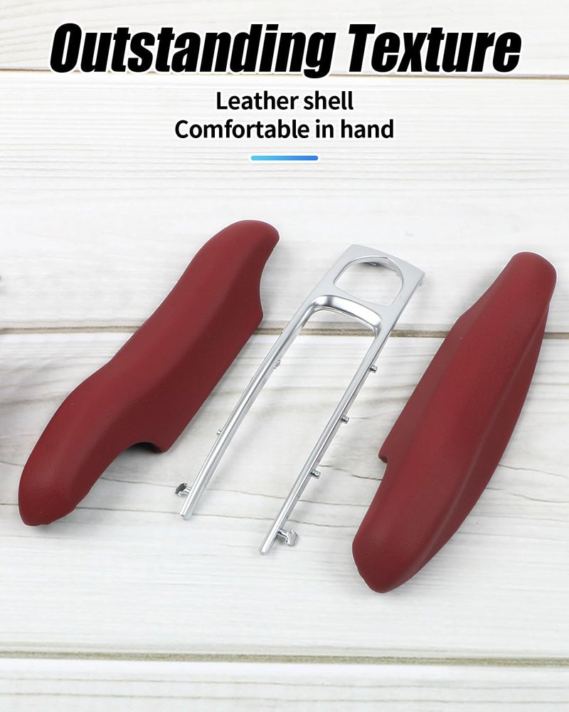 LIMBQS Leather Key Fob Cover for Porsche Panamera Cayenne, Key Chain Keychain Key Cover for Porsche 911 Taycan Accessories (Bordeaux Red) - Image 5