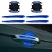 BDZMC 8PCS Reflective Car Door Handle Protector Sticker Carbon Fiber Auto Door Handle Cup Paint Guard Protective Film AntiScratches Car Door Handle Bowl Sticker SelfAdhesive NonMarking Blue - Image 2