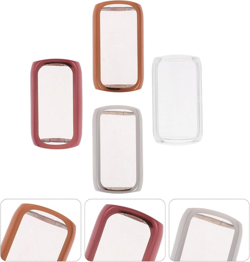 4Pcs 4Pcs TPU Protective Watch Covers Anti-Scratch Full-Body Screen Cases in Transparent Silver Rose Gold and Pink Precise Cut with Full Button Access for Compatible Smartwatch - Image 4