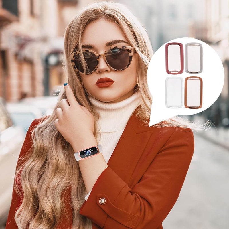 4Pcs 4Pcs TPU Protective Watch Covers Anti-Scratch Full-Body Screen Cases in Transparent Silver Rose Gold and Pink Precise Cut with Full Button Access for Compatible Smartwatch - Image 3