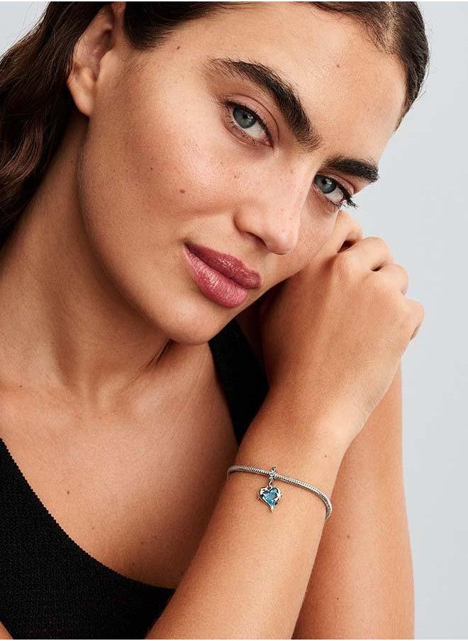 باندورا دلاية زجاج مورانو أزرق على شكل دولفين - Image 4