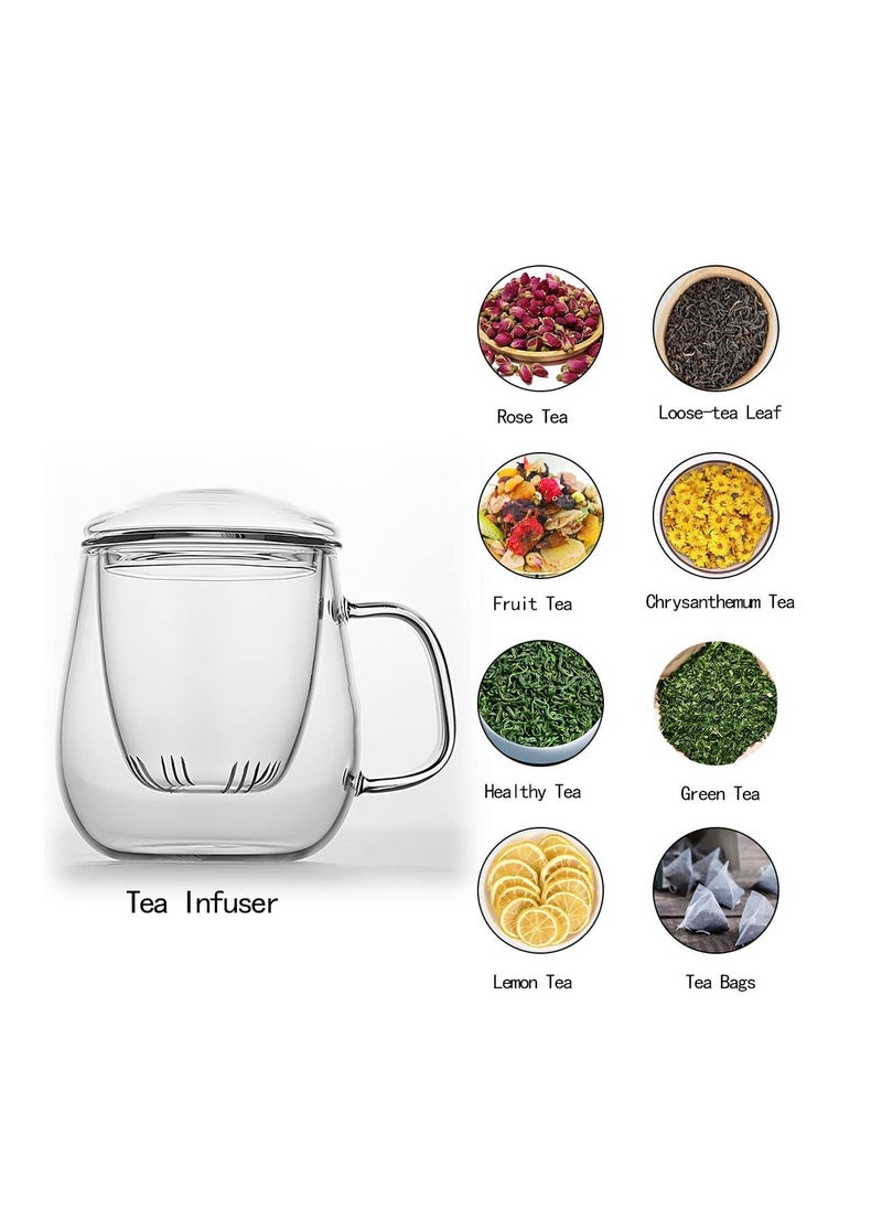 Generic - 16.9 oz,Glass Tea Infuser Cups with Strainer and Lid,Tea Mugs with Infuser and Lid,Loose Tea Infuser,Hot Tea Diffuser Cup, (glass cover)，Glass Tea Cups - Image 1