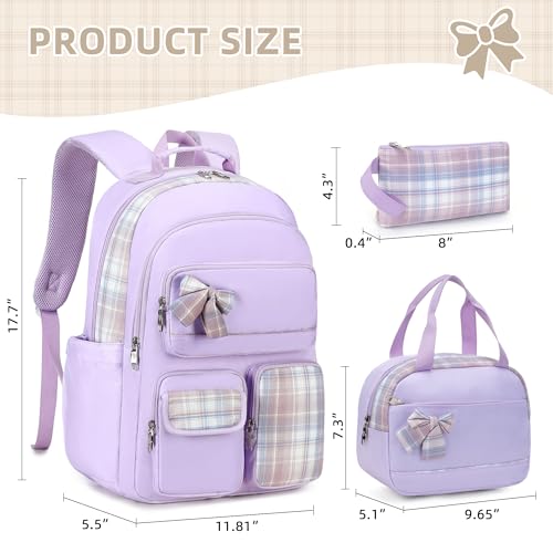 KIDNUO School Backpacks for Teen,Cute College Bags for Women Students Large Bookbag 15.6 Inch Laptop School Bag Kids Kindergarten Elementary Casual Travel Daypacks Backpack for Girls - Image 4