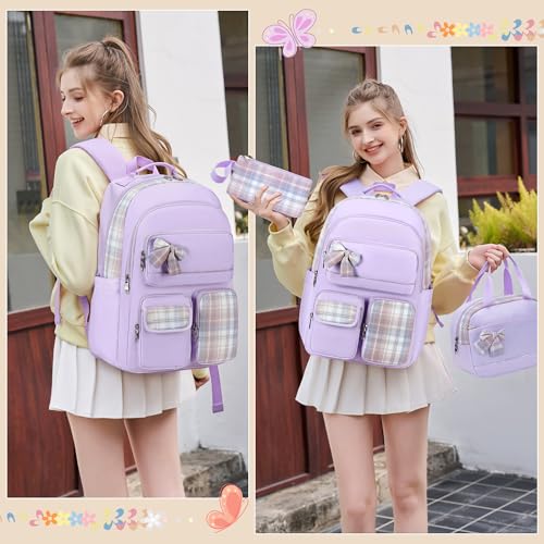 KIDNUO School Backpacks for Teen,Cute College Bags for Women Students Large Bookbag 15.6 Inch Laptop School Bag Kids Kindergarten Elementary Casual Travel Daypacks Backpack for Girls - Image 2