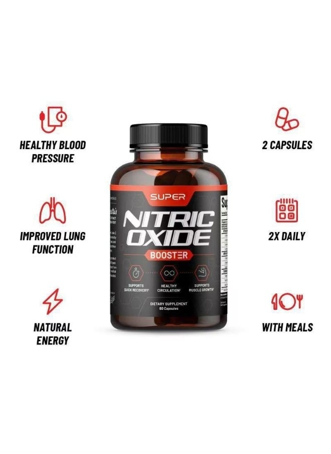 Super Nitric Oxide Booster, Support Quick recovery,Aids healthy circulation and support muscle growth - Dietary Supplements 60 Capsules  - Image 1