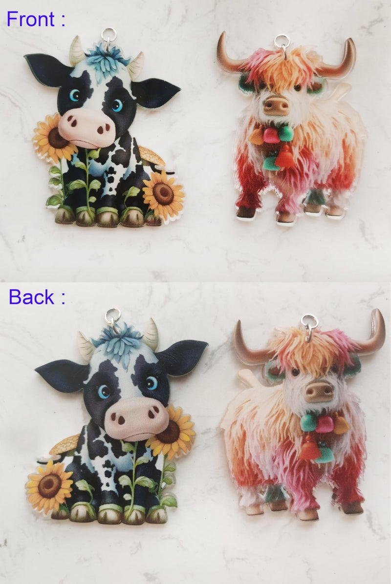Aimoye Cute Highland Cow Shower Curtain Hooks - Metal Silver Shower Curtain Rings Western Farmhouse Shower Curtain Hooks Set Bathroom Accessory, Chic Rustic Shower Hooks for Shower Curtain Liner - Image 4