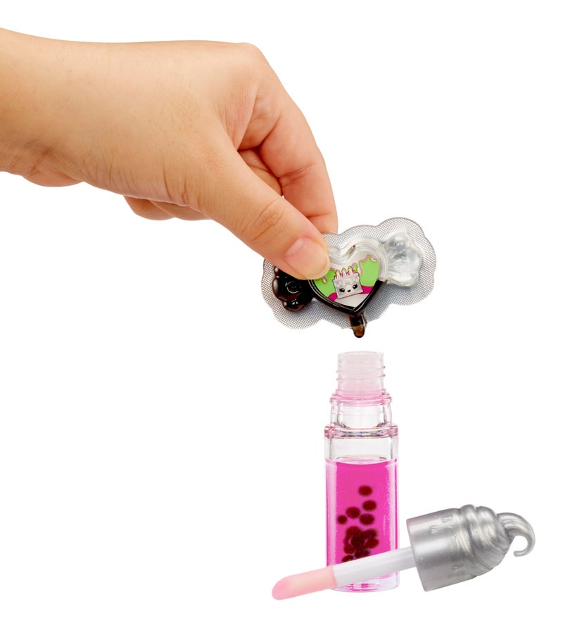 Yummiland Lip Gloss Doll: Sour Sweeties - Misty Cakes Includes DIY Lip Gloss + Removable Keychain, Cosmetic Play, Collectible, Ages 4+ - Image 2