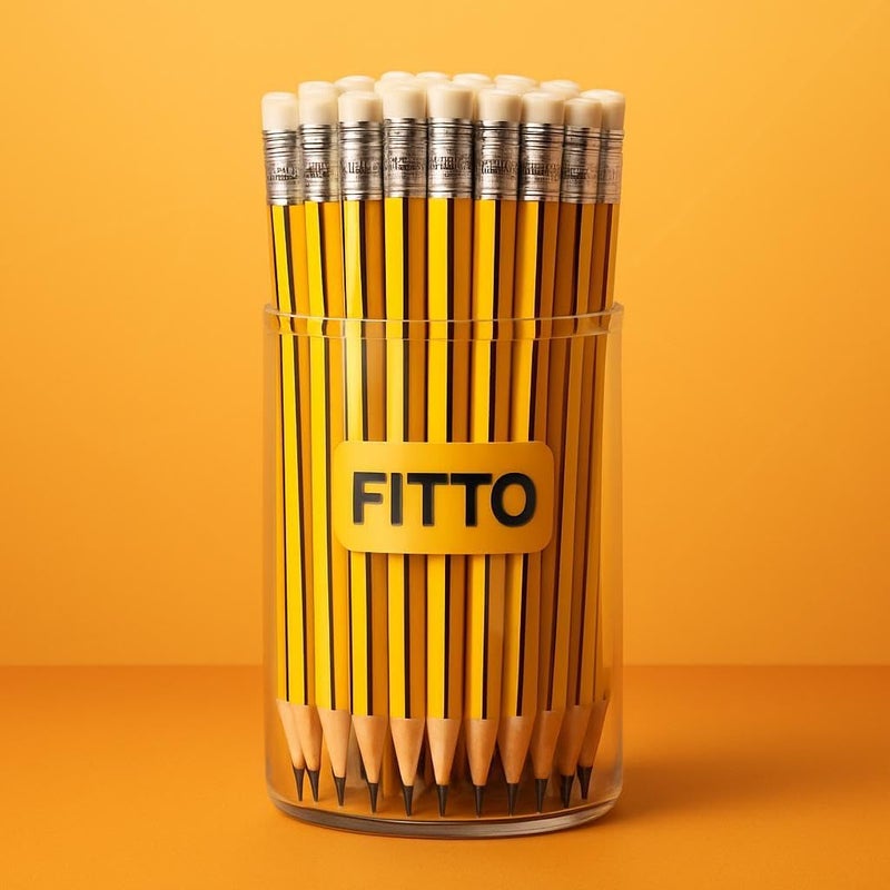 FITTO 48-Piece Pencil Set with Erasers – Pre-Sharpened Graphite Pencils for Writing and Drawing, Sturdy Design with Soft Erasers, Ideal for School, Office, and Art Supplies - Image 2