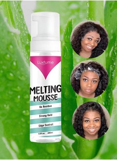 Luxfume 200ml Lace Melting and Holding Mousse 3 in 1 No Residue Strong Hold and Edge Control Glue Less Hair Adhesive for Wigs Extra Hold Lace Melting Mousse Adhesive Wig Spray for Wig Extensions  - Image 1