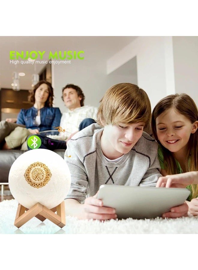 Equantu SQ168 Moon Lamp Quran Speaker, Kids Night Light Galaxy Lamp 7 Colors LED 3D Star Moon Light with Stand, Remote & Touch & APP Control, USB Rechargeable Quran Recitation Eid Mubarak hajj Gifts - Image 5