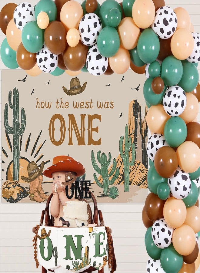 Funmemoir زينة حفلة عيد ميلاد "كيف كان الغرب" الأول، زينة عيد ميلاد رعاة البقر بطابع الغرب الأمريكي - طقم بالونات رعاة البقر، خلفية عيد ميلاد الغرب المتوحش الأول، لافتة كرسي الطعام، زينة كعكة واحدة - Image 3