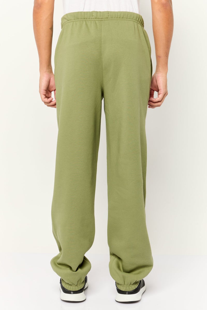 ESPRIT Men Regular Fit Brand Logo Sweatpants, Olive - Image 2