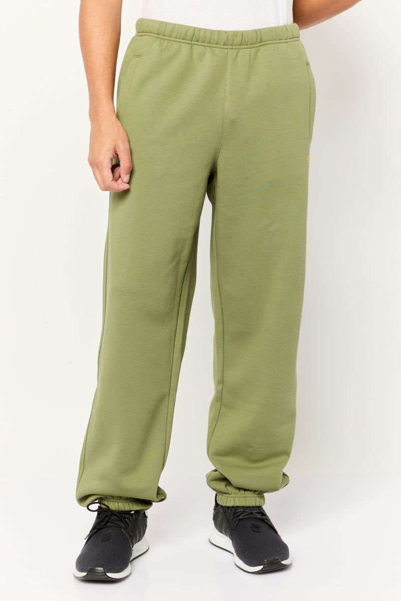ESPRIT Men Regular Fit Brand Logo Sweatpants, Olive - Image 1