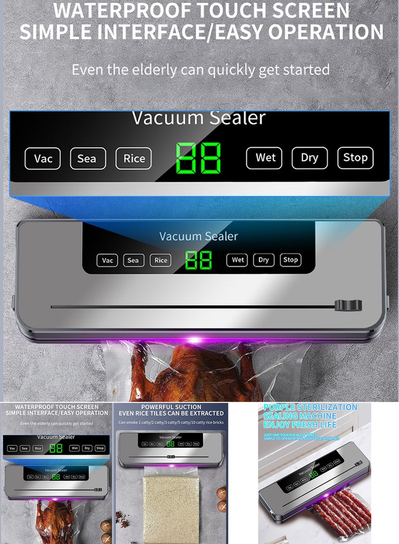 TokFaa Vacuum Sealer Machine Fast-Compact Food Sealer for Food Preservation Dry & Moist Sealing Modes Built-in Cutter Easy Cleaning and Storage - Image 4