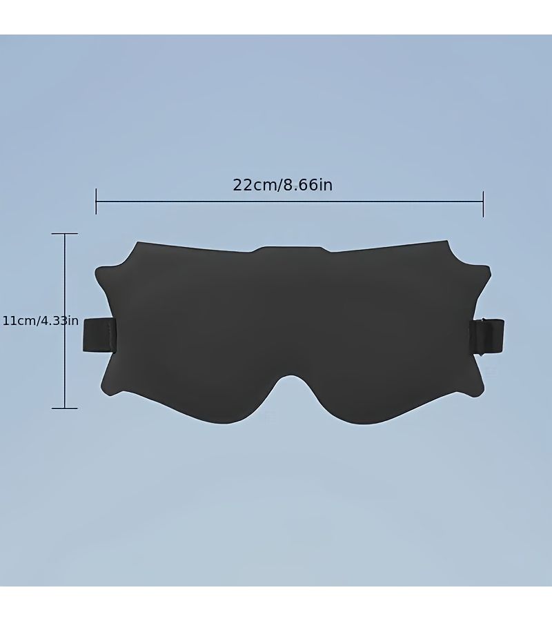 Black 3D Contour Sleep Mask Adjustable Light Blocking for Travel Relaxation - Image 1