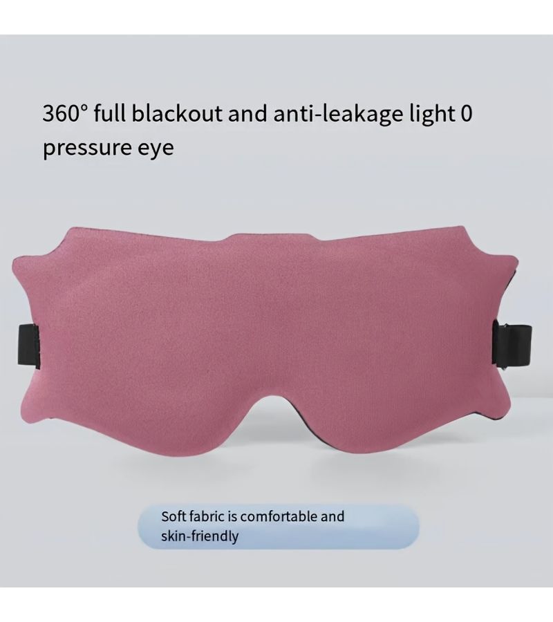 Black 3D Contour Sleep Mask Adjustable Light Blocking for Travel Relaxation - Image 5