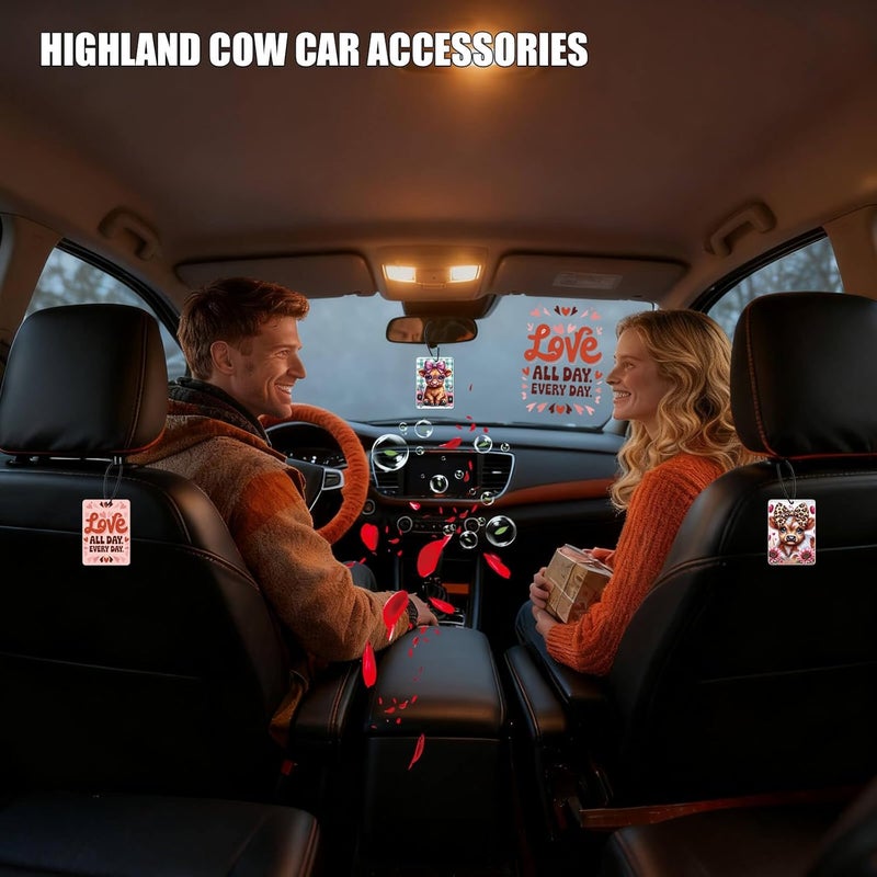 OPPKEPT Car Air Fresheners Highland Cow Gifts 8 Pack - Cute Cow Hanging Accessories for Home and Vehicle - Image 3