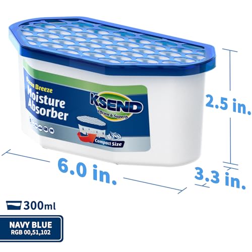 Ksend Moisture Absorbers 12 Pack Compact Dehumidifier for Closet Efficient Humidity Absorber Boxes Moisture Absorber for Closet Odor Eliminator with Ocean Fragrance Navy Blue 64oz 300ml - Image 3