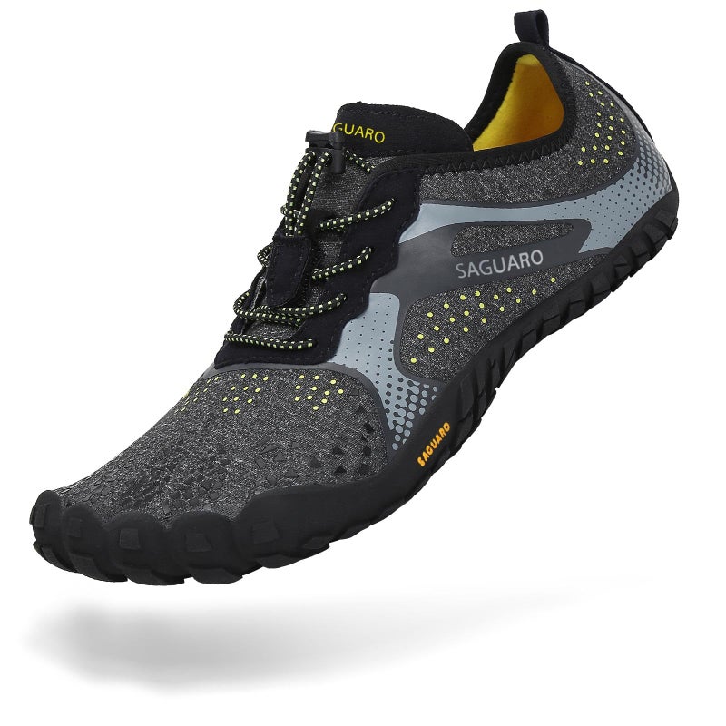 SAGUARO Barefoot Shoes Men Wide Toe Box Minimalist Trail Runner Sneakers Mens Fitness Gym Shoe Fast Size US 115 Women95 Men Black - Image 2