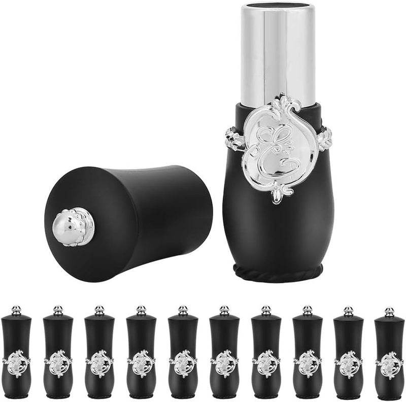 Luckam Empty Lipstick Tube, 10 Pcs Royal Style DIY Lipstick Empty Container Self-made Lipstick Mold Lip Balm Tubes (Black) - Image 3