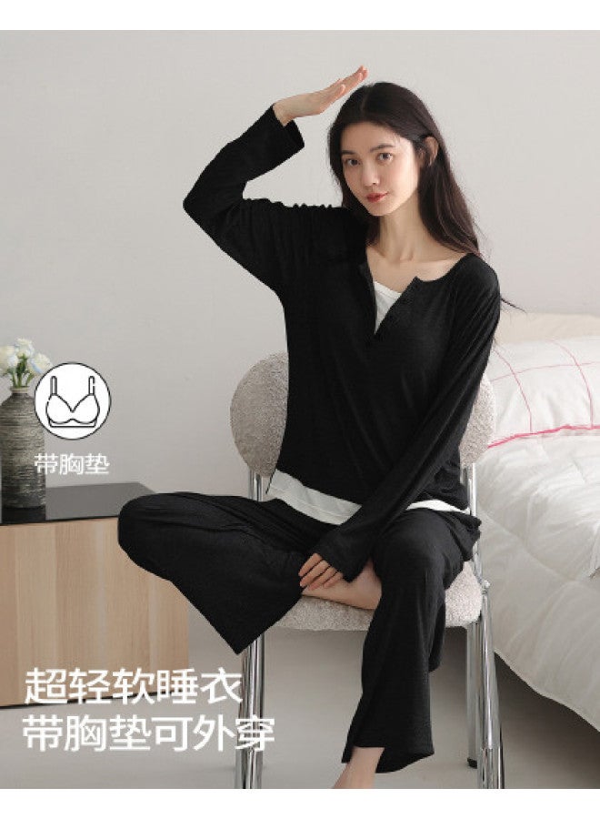 Zisehy New Style Spring And Autumn Pajamas For Women, Casual Loungewear Set That Can Be Worn Outside - Image 1