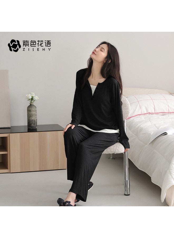 Zisehy New Style Spring And Autumn Pajamas For Women, Casual Loungewear Set That Can Be Worn Outside - Image 4